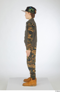  Novel beige workers shoes camo jacket camo trousers caps  hats casual dressed standing whole body 0003.jpg